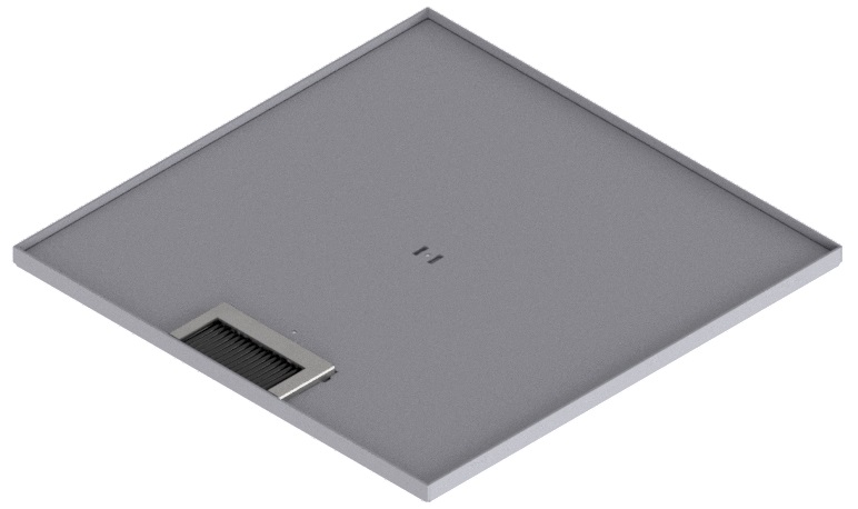 Produktbild DBK 320 051  -  Doppelboden-Auslass DBK 320 inkl. Deckel (SVZ) mit 5mm Vertiefung und 1 Bürstenauslass